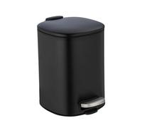 Wenko Cubo de pedal 5 l. Alassio, negro, acero, 24,5 x 20,5 x 27 cm