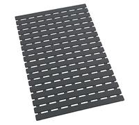 WENKO Alfombra de baño Arinos gris 63 x 40 cm - alfombra para bañera antideslizante con ventosas, plástico, 40 x 63 cm, Gris