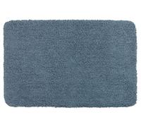 WENKO Alfombra de baño Mélange azul marino 55 x 65 cm - Alfombrilla antideslizante, segura, esponjosa, libre de pelusas, Poliéster, 55 x 65 cm, Azul