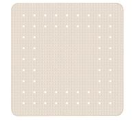 WENKO Alfombra de baño Mirasol beige 54 x 54 cm - alfombra para ducha antideslizante con ventosas, Caucho natural, 54 x 54 cm, Beige