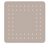 WENKO Alfombra de baño Mirasol taupe 54 x 54 cm - alfombra para ducha antideslizante con ventosas, Caucho natural, 54 x 54 cm, Taupe