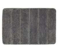 WENKO Alfombra de baño Steps grisáceo 60 x 90 cm - Alfombrilla para bañera, antideslizante, calidad extraordinariamente suave y densa, Poliéster, 60 x 90 cm, Gris