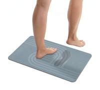 WENKO Alfombra diatomita de baño Mod Manhattan, alfombra de baño de secado rápido, antideslizante, gran capacidad de absorción de agua, alfombra de ducha absorbente, gris