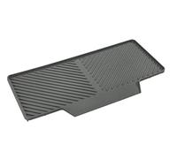 WENKO Alfombrilla escurreplatos, bandeja de plástico para escurrir vajilla y cubiertos, superficie inclinada y acanalada para un óptimo drenaje del agua, protege contra arañazos, gris, 20 x 3 x 40 cm