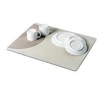WENKO Alfombrilla escurridora Mod, Dima absorbente agua cocina secado rápido tierra de diatomeas enrollable 50x40 cm beige caucho poliéster