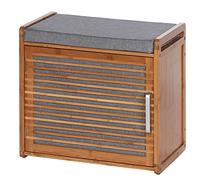 WENKO Mueble Zapatero de bambú con cojín de Asiento Bahari para hasta 4 Pares de Zapatos Marrón