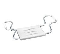 WENKO Asiento de baño Secura Blanco, Extensible, 120 kg de Capacidad de Carga, plástico, 55-65 x 18 x 26 cm, Blanco