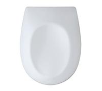 WENKO Asiento de inodoro «Vorno», antibacteriano con dispositivo automático de descenso, asiento de inodoro con fijación rápida, de duroplástico resistente, 35 x 44,5 cm, en color blanco