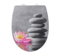 WENKO Asiento de inodoro «Water Lily», superficie estructurada, tapa del inodoro con dispositivo automático de descenso, de termoplástico a prueba de rotura, 36,5 x 45 cm, de varios colores
