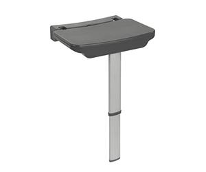 WENKO Asiento mural ducha Secura Premium - asiento de ducha abatible, capacidad de carga de 120 kg, Polipropileno, 37 x 37.5-56.5 x 30.5 cm, Antracita