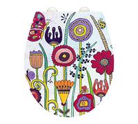 WENKO Asiento para WC Full Bloom, tapa WC Rollin'Art wenko, superficie en relieve, cierre rápido higiénico de acero inoxidable y mecanismo suave Easy-Close, de Duroplast antibacteriano, 38 x 44,5 cm