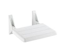 WENKO Asiento plegable de ducha Secura - Asiento de ducha abatible, capacidad de carga de 120 kg, Plástico (ABS), 35 x 19 x 36 cm, Blanco
