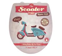 WENKO Asiento Retrete Vintage Scooter con Cierre Suave de Wc Gafas Tocador