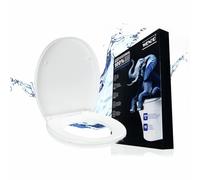 WENKO Asiento WC Mod Crevada DuroUnbreakable, resistente hasta 1500 kg, irrompible y duradero, con sistema de cierre automático Easy-Close, con paño de microfibra, 39 x 45,5 cm, blanco
