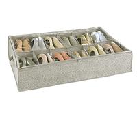 WENKO Bajocama para Zapatos Balance Almacenamiento para Calzado en 12 Compartimentos, Zapatero con Tapa Taupe