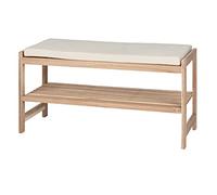 Wenko Banco Acolchado Acina, Zapatero con Asiento, Certificado FSC, Madera, marrón, 90 x 45 x 34 cm