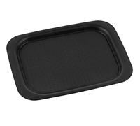 WENKO Bandeja antideslizante XL negra, fuente de plástico de calidad con superficie antideslizante y parte inferior texturizada, con prácticas asas para servir la comida, 45,5 x 2,3 x 33 cm