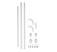 WENKO Barra angular universal extra fuerte blanca - Ø 2,5 cm, pueden ser combinadas de forma y longitud, Aluminio, 2.5 x 2.5 cm, Blanco