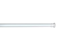 WENKO Barra para cortina baño telescópica 28 mm cromada 110 - 185 cm - variable, Ø 2,8 cm, Aluminio, 2.8 x 2.8 cm, Blanco