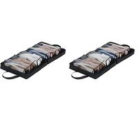 Wenko - Bolsa Lavable para 3 Pares de Zapatos con película de plástico, 37.5 x 16.5 x 24.5 cm, Color Negro y marrón (Paquete de 2)
