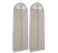 WENKO Bolsas portatrajes Balance 180 x 60 cm - Funda para ropa, protección segura, almacenamiento para trajes y vestidos, Polipropileno, 60 x 180 cm, Taupe (Paquete de 2)