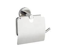 Wenko Bosio - Portarrollos de Papel higiénico con Tapa, de Acero Fino Inoxidable, 15 x 13.5 x 7 cm, Aspecto Brillante