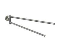 Wenko Toallero Bosio Mate con 2 Brazos Acero Inoxidable Incl. Material de atornillado para Montaje en Pared Mate