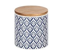 WENKO Bote de almacenamiento Lorca 0,45 l - Botes de almacenamiento, recipiente para guardar alimentos frescos con tapa de bambú y anillo de silicona hermético y manteniendo el aroma Capacidad: 0.45 l, Cerámica, 10 x 11 x 10 cm, Multicolor