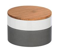WENKO Bote de almacenamiento Malta 0,75 l - Bote de almacenamiento, recipiente para guardar alimentos frescos con tapa de bambú y anillo de silicona hermético y manteniendo el aroma Capacidad: 0.75 l, Cerámica, 14 x 9.5 x 14 cm, Multicolor