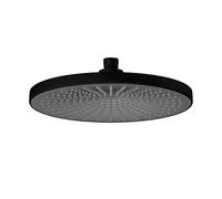 WENKO Cabezal de ducha lluvia Ultimate Shower, rociador Ø 25 cm con función Softrain, 284 eyectores de agua suave e intensa, con conexión universal de ½", apto para calentadores de agua, negro/gris