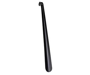 WENKO Calzador extra largo, accesorio para calzarse sin agacharse, 58,5 cm de largo, fabricado de acero inoxidable con agujero para colgar, ideal para pasillos y recibidores, negro
