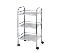 WENKO Carrito con ruedas cromo - carro de baño, Acero, 41 x 75 x 32 cm, Cromo