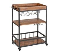 WENKO Carrito de Cocina Rustico Carrito Camarera, Carrito de Servicio Negro