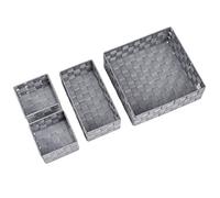 WENKO Cesta de baño Adria gris, juego de 4 piezas, cestas decorativas para almacenamiento y organización en tamaños S, M y L para cocinas, baños y todo el hogar, fabricadas con polipropileno robusto