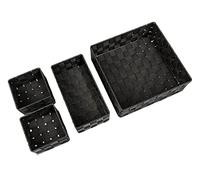WENKO Cesta de baño Adria negro, juego de 4 piezas, bonitas cestas para almacenamiento y organización en tamaños S, M y L para cocinas, baños y todo el hogar, fabricadas con polipropileno robusto