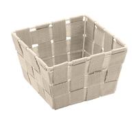 Wenko Cesto para baño Adria Mini Cuadrado Beige - Cesta para el baño, Polipropileno, 14 x 9 x 14 cm, Beige