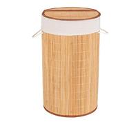 Wenko Cesto para la Ropa Bamboo Redondo marrón - Cesta para la Ropa Capacidad: 55 l, Bambú, 35 x 60 x 35 cm, Natural