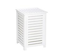 Wenko Cesto para la Ropa Oslo - de Madera Maciza, Madera, 45 x 65 x 45 cm, Blanco