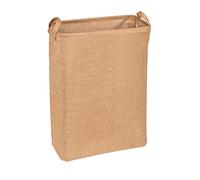 WENKO Cesto para la ropa sucia Juna rectangular, cesto para la colada de 100 % yute para guardar la ropa sucia en el cuarto de baño, cesta con dos asas, 18,5 x 55 x 40 cm, marrón