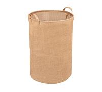 WENKO Cesto para la ropa sucia Juna redondo, cesto para la colada de 100 % yute para guardar la ropa sucia en el cuarto de baño y dormitorio, cesta con dos asas, Ø 38 x 55 cm, marrón