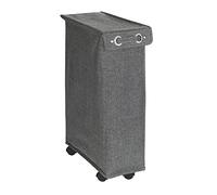 WENKO Cesto para ropa Corno con tapa, gris Prime moteado, estable cesto con barras de refuerzo y cuatro ruedas de marcha suave, 43 L de espacio en un compartimento, (An. x A x P): 18,5 x 60 x 40 cm