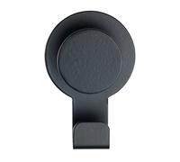 WENKO Colgador Blandas negro mate acero inoxidable - Gancho adhesivo sin taladrar, toallero, Acero inoxidable, 5 x 7.5 x 2.5 cm, Negro