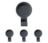 Wenko Colgador Blandas negro mate acero inoxidable - Gancho adhesivo sin taladrar, toallero, Acero inoxidable, 5 x 7.5 x 2.5 cm, Negro (Paquete de 4)
