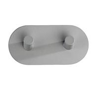 WENKO Colgador mural Duo gris mate acero inox - gancho para baño, gancho para toallas, autoadhesivo, Acero inoxidable, 10 x 5 x 2.8 cm, Gris