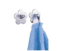 Wenko Colgador Mural Fiore 2 Unidades Acero INOX - Juego de 2, Adhesivo, Acero Inoxidable, 5.8 x 5.8 x 2.8 cm, Mate