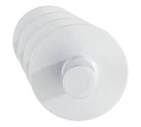 Wenko Colgador mural Savona blanco oscuro acero inox - Gancho para toallas, perchero, autoadhesivo, Acero inoxidable, 5 x 2 x 5 cm, Blanco (Paquete de 4)