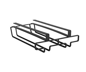 WENKO Colgador para copas interior armario cocina - Colgador armario de cocina para 6 copas, Metal, 20 x 7 x 28 cm, Negro
