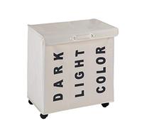 WENKO Contenedor para la ropa sucia Trivo beige - pongotodo Capacidad: 116 l, Poliéster, 56 x 60 x 35 cm, Beige