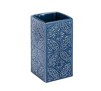 Wenko Cordoba Vaso para Cepillos de Dientes, Cerámica, Azul, 6.5x6.5x12 cm