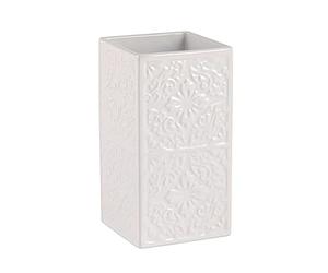 Wenko Cordoba Vaso para Cepillos de Dientes, Cerámica, Blanco, 6.5x6.5x12 cm